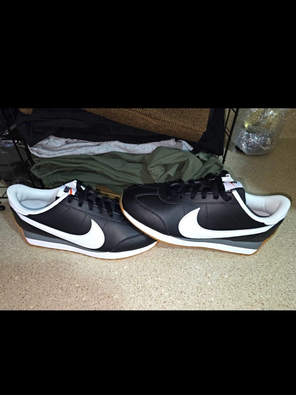 Nike Womens's Nike Pacific Black and White Swoosh Casual Sneakers